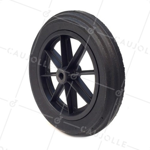 Ruota di carriola INCREVABILE DURA DIAMETRO 400 MM CARICO 150 KG ASSE DI 20 MM - S605DP 400 R20-74 • Caujolle