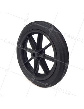 Ruota di carriola INCREVABILE DURA DIAMETRO 360 MM CARICO 125KG ASSE DI 20 MM - S605DP 360 L20-74 • Caujolle