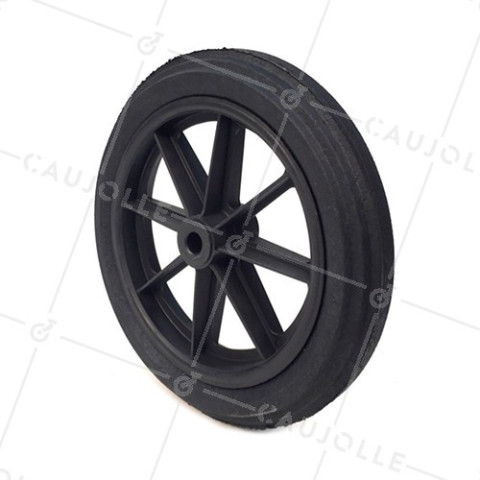 Ruota di carriola INCREVABILE DURA DIAMETRO 360 MM CARICO 125KG ASSE DI 20 MM - S605DP 360 L20-74 • Caujolle