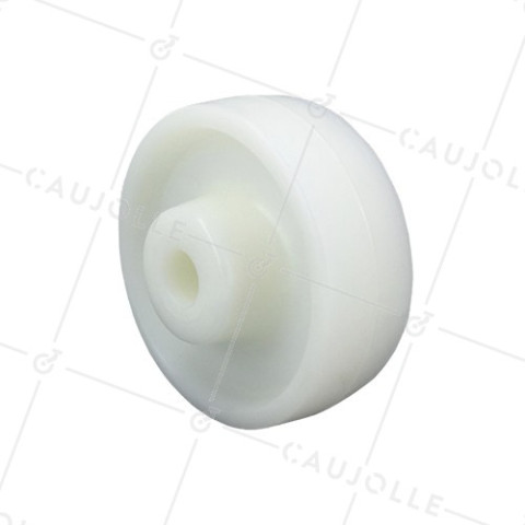 Ruota NYLON AD ALTA CAPACITÀ DIAMETRO 125 MM CARICO 600 KG ASSE 20 MM LISCIO • Caujolle