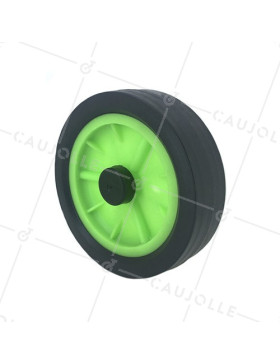 Ruota DI TRANSAT VERDE DIAMETRO 170 MM CARICO 25KG ASSE 12 MM • Caujolle