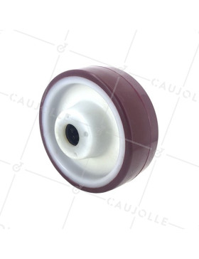 RUEDA INDUSTRIAL DE NAILON Y POLIURETANO CON UN DIÁMETRO DE 125 MM QUE SOPORTA UNA CARGA DE 300 KG Y UN EJE DE 20 MM CON RODILLOS • Caujolle