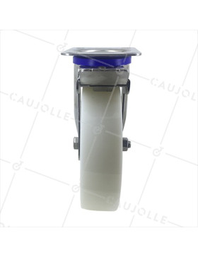 Ruota INOX IN NYLON PIVOTANTE A FRENO DIAMETRO 200 MM CARICO 300 KG