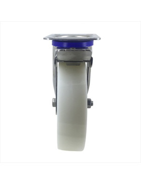 Ruota INOX IN NYLON PIVOTANTE A FRENO DIAMETRO 200 MM CARICO 300 KG