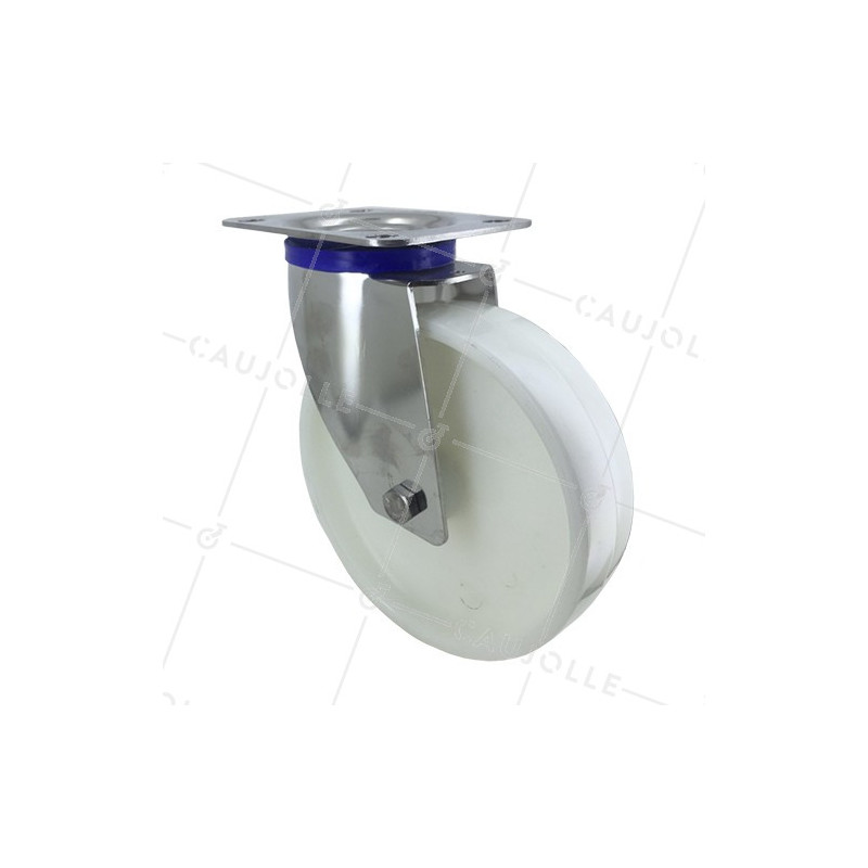 Ruota INOX IN NYLON PIVOTANTE DIAMETRO 200 MM CARICO 300 KG