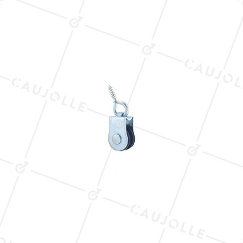PULLEA A GANCIO SEMPLICE DIAMETRO 20 MM CARICO 10 KG PER CAVO DI 4 MM • Caujolle