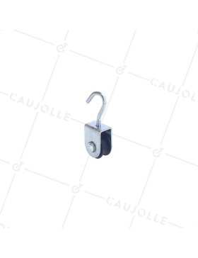 PULLEA A GANCIO DIAMETRO 20 MM CARICO 12 KG PER CAVO DI 6 MM • Caujolle