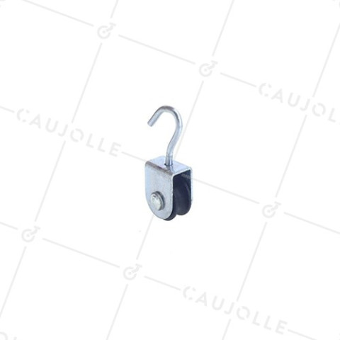PULLEA A GANCIO DIAMETRO 20 MM CARICO 12 KG PER CAVO DI 6 MM • Caujolle