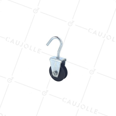 PULLEA A GANCIO DIAMETRO 30 MM CARICO 25KG PER CAVO DI 6 MM • Caujolle