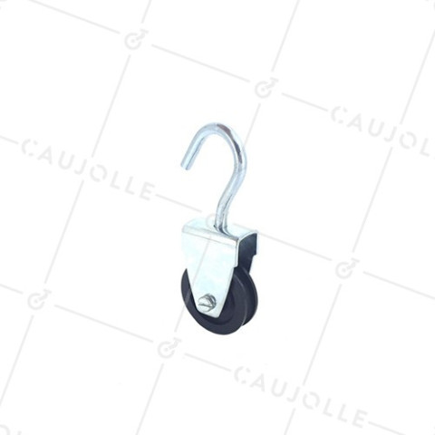 PULLEA A GANCIO DIAMETRO 40 MM CARICO 60KG PER CAVO DA 8 MM • Caujolle