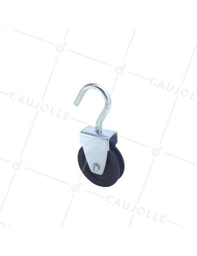 PULLEA A GANCIO DIAMETRO 50 MM CARICO 60KG PER CAVO DI 8 MM • Caujolle