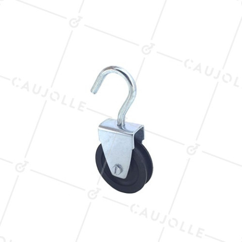 PULLEA A GANCIO DIAMETRO 50 MM CARICO 60KG PER CAVO DI 8 MM • Caujolle