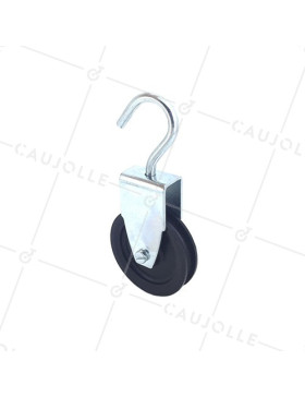 PULLEY A GANCIO DIAMETRO 60 MM CARICO 60KG PER CAVO DI 8 MM • Caujolle