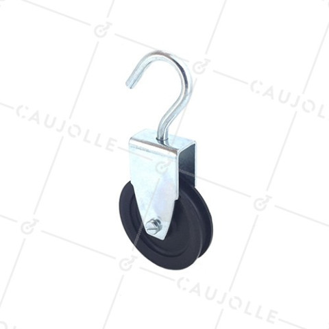 PULLEY A GANCIO DIAMETRO 60 MM CARICO 60KG PER CAVO DI 8 MM • Caujolle