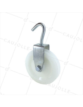 PULLEA A GANCIO DIAMETRO 80 MM CARICO 100KG PER CAVO DI 8 MM • Caujolle