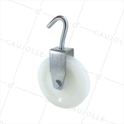 PULLEA A GANCIO DIAMETRO 80 MM CARICO 100KG PER CAVO DI 8 MM • Caujolle