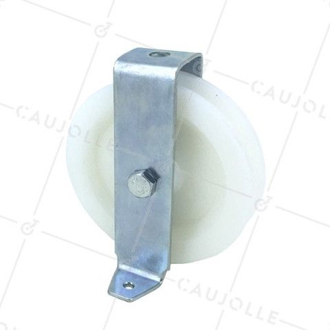 PULLEA CON GAMBALI DIAMETRO 100 MM CARICO 100 KG PER CAVO DI 9 MM • Caujolle