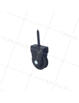 PULLE NERA A TIRANTE IN ACCIAIO DIAMETRO 40 MM CARICO 60 KG PER CAVO DA 8 MM • Caujolle