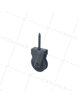 PULEGGIA NERA A TIRAFONDO DIAMETRO 40 MM CARICO 60 KG PER CAVO DI 8 MM • Caujolle