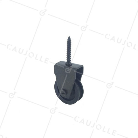 PULEGGIA NERA A TIRAFONDO DIAMETRO 40 MM CARICO 60 KG PER CAVO DI 8 MM • Caujolle