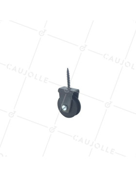 PULLE NERA A TIRAFONDO DIAMETRO 30 MM CARICO 25 KG PER CAVO DI 6 MM • Caujolle