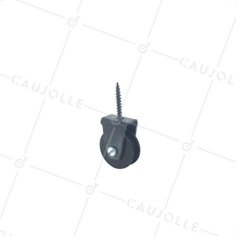 PULLE NERA A TIRAFONDO DIAMETRO 30 MM CARICO 25 KG PER CAVO DI 6 MM • Caujolle
