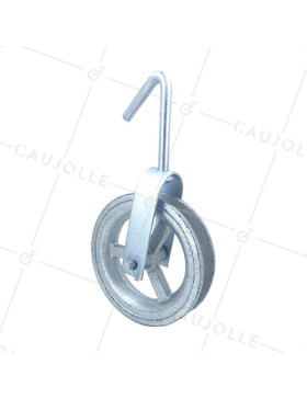 Pulley per pozzo Diametro 160 mm per corda di 25 mm Carico 50 kg • Caujolle