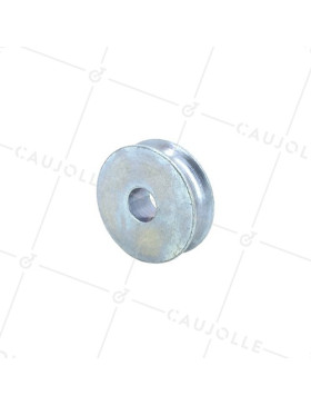 PULLEA SOLA ACCIAIO DIAMETRO 50 MM CARICO 80 KG ASSE 15 MM PER CAVO DI 12 MM • Caujolle