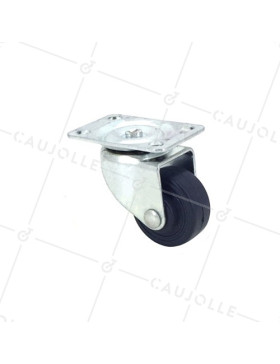 Ruota D'AMEUBLEMENT CAOUTCHOUC DIAMETRO 30 MM CARICO 15 KG - S12C30 • Caujolle