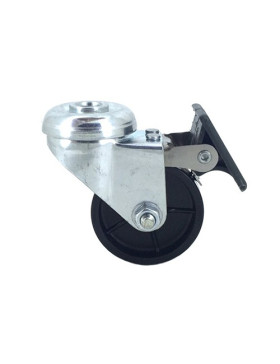 Ruota D'ARREDAMENTO PIVOTANTE A Foro di fissaggio CON FRENATORE DIAMETRO 50 MM CARICO 40KG CON FISSAGGIO DI 10 MM - S21PP 50BL