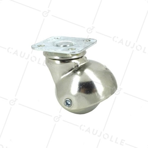 Ruota D'ARREDO IN GOMMA NON TRACCIANTE A Piastra DIAMETRO 40 MM CARICO 35 KG - S16P40 • Caujolle