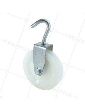 PULLEA A GANCIO DIAMETRO 100 MM CARICO 100KG PER CAVO DI 9 MM • Caujolle