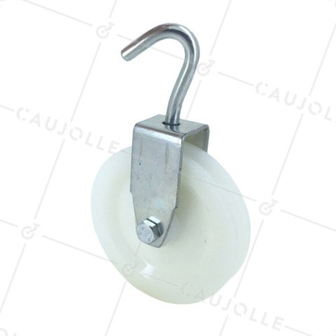 PULLEA A GANCIO DIAMETRO 100 MM CARICO 100KG PER CAVO DI 9 MM • Caujolle