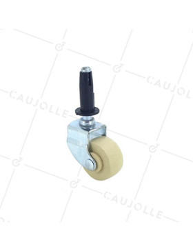 Ruota D'AMEUBLEMENT PIVOTANTE A ROD DIAMETRO 30 MM CARICO 15 KG - S400 • Caujolle