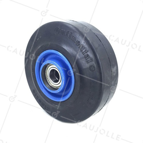 Ruota IN GHISA E GOMMA FLESSIBILE DIAMETRO 200 MM CARICO 600 KG ASSE 25 MM SFERE - S2750F200 • Caujolle
