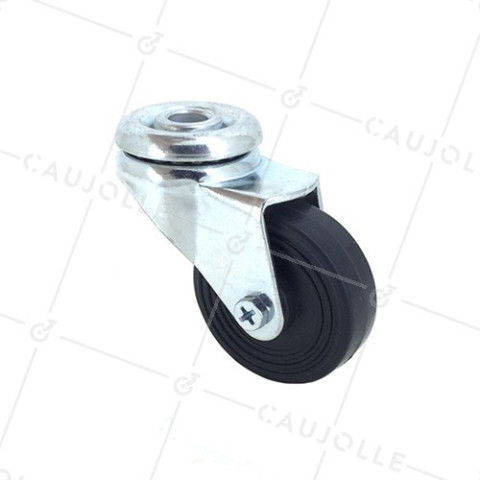 Ruota D'AMEUBLEMENT CAOUTCHOUC DIAMETRO 50 MM CARICO 35 KG A FISSAGGIO DI 10 MM - S22C50 • Caujolle