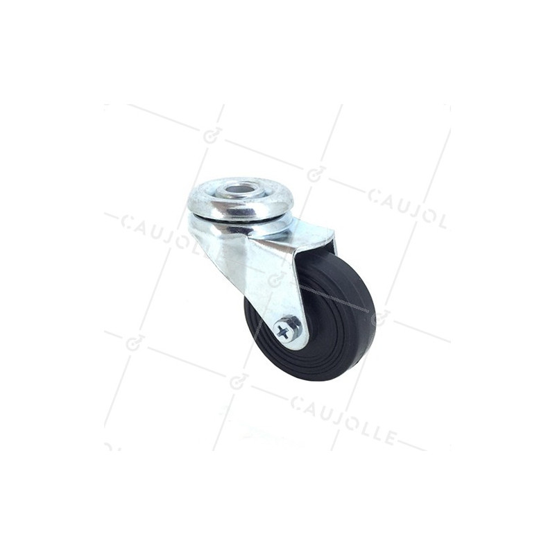 Ruota D'AMEUBLEMENT CAOUTCHOUC DIAMETRO 50 MM CARICO 35 KG A FISSAGGIO DI 10 MM - S22C50