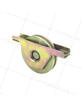 Ruota DI PORTALE INCASTRATA A Gola QUADRA DIAMETRO 100 MM PER RAIL DI 8 MM CARICO 370 KG - MTSPE GC100 • Caujolle