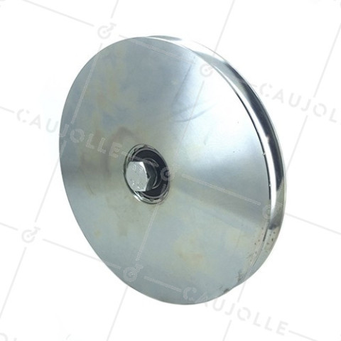 Ruota DI PORTALE SCORREVOLE A Gola TONDA STRETTA DIAMETRO 200 MM PER RAIL TONDO DI 16 MM CARICO 600 KG ASSE 14 MM - GAGR200 • Caujolle