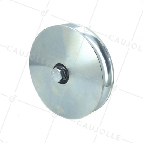 Ruota DI PORTALE SCORREVOLE RINFORZATA A Gola ROTONDA DIAMETRO 160 MM PER RAIL RONDO DI 20 MM CARICO 1.6T - GAGR160L • Caujolle