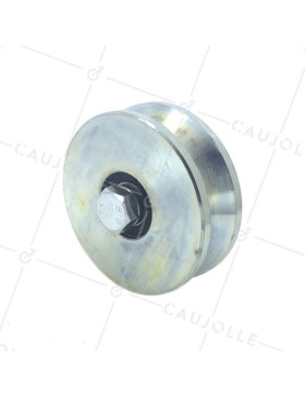 Ruota DI PORTA LARGA DIAMETRO 100 MM PER RAIL TRIANGOLARE UNIVERSALE CARICO 600 KG ASSE 14 MM - GAGV100L • Caujolle