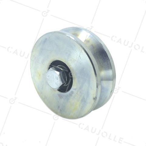 Ruota DI PORTA LARGA DIAMETRO 100 MM PER RAIL TRIANGOLARE UNIVERSALE CARICO 600 KG ASSE 14 MM - GAGV100L • Caujolle