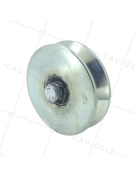 Ruota PER PORTA LARGE DIAMETRO 120 MM PER RAIL TRIANGOLARE UNIVERSALE CARICO 600 KG ASSE 14 MM - GAGV120L • Caujolle