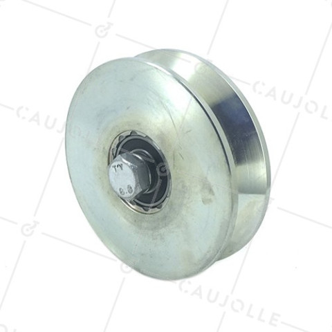 Ruota PER PORTA LARGE DIAMETRO 120 MM PER RAIL TRIANGOLARE UNIVERSALE CARICO 600 KG ASSE 14 MM - GAGV120L • Caujolle