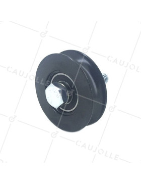 Ruota DI PORTA SCORREVOLE NERA RESISTENTE A Gola TONDA DIAMETRO 80 MM PER RAIL TONDO DA 16 MM CARICO 600 KG - GAGR80N • Caujolle