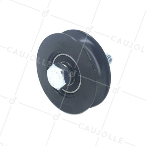 Ruota DI PORTA SCORREVOLE NERA RESISTENTE A Gola TONDA DIAMETRO 80 MM PER RAIL TONDO DA 16 MM CARICO 600 KG - GAGR80N • Caujolle