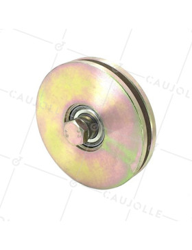 Ruota DI PORTAIL STRETTA A Gola QUADRA DIAMETRO 120 MM PER RAIL QUADRO DI 10 MM CARICO 400 KG ASSE 14 MM - GAGC120E • Caujolle