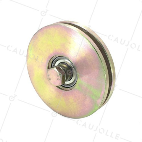 Ruota DI PORTAIL STRETTA A Gola QUADRA DIAMETRO 120 MM PER RAIL QUADRO DI 10 MM CARICO 400 KG ASSE 14 MM - GAGC120E • Caujolle