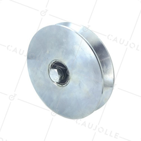 Ruota DI PORTALE AMPIO DIAMETRO 160 MM PER RAIL TRIANGOLARE UNIVERSALE CARICO 600 KG ASSE 14 MM - GAGV160L • Caujolle