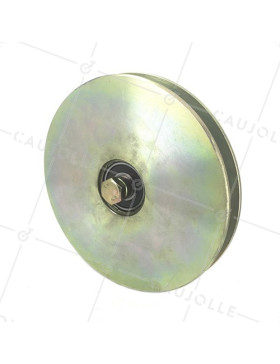 Ruota DI PORTALE STRETTO A Gola QUADRA DIAMETRO 200 MM PER RAIL QUADRO DI 16 MM ASSE 20 MM - GAGC200E • Caujolle